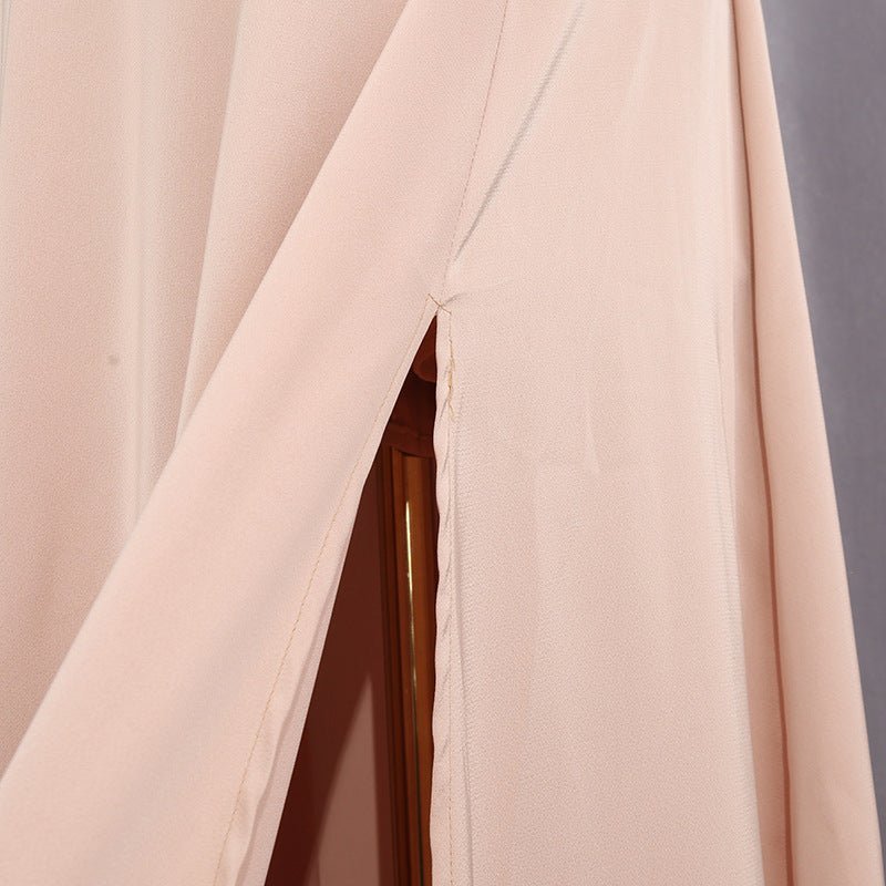 Champagne Satin Cape & Skirt Set(MS314) - Mariam's Collection