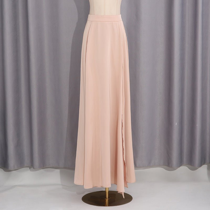 Champagne Satin Cape & Skirt Set(MS314) - Mariam's Collection