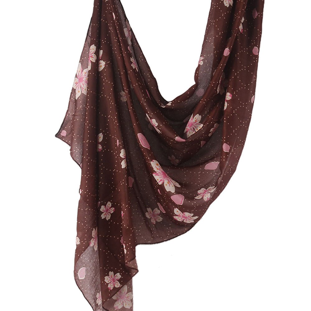 Cherry Blossom Print Hijab Scarf(MH241) - Mariam's Collection
