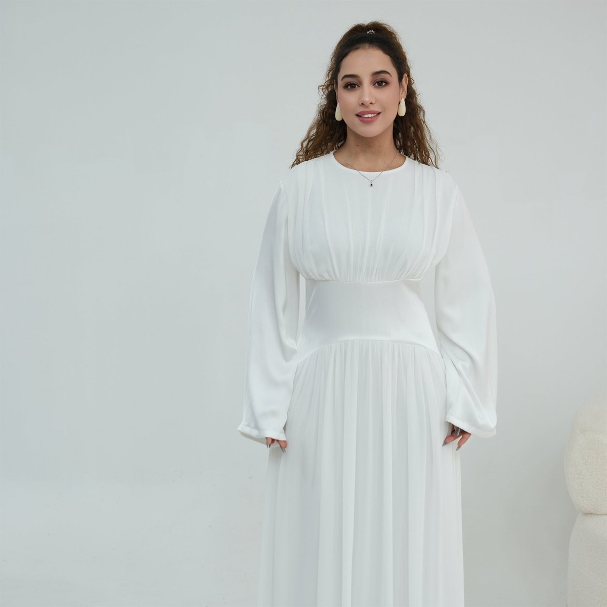 Chiffon Flared Sleeve Maxi Dress(MS498) - Mariam's Collection