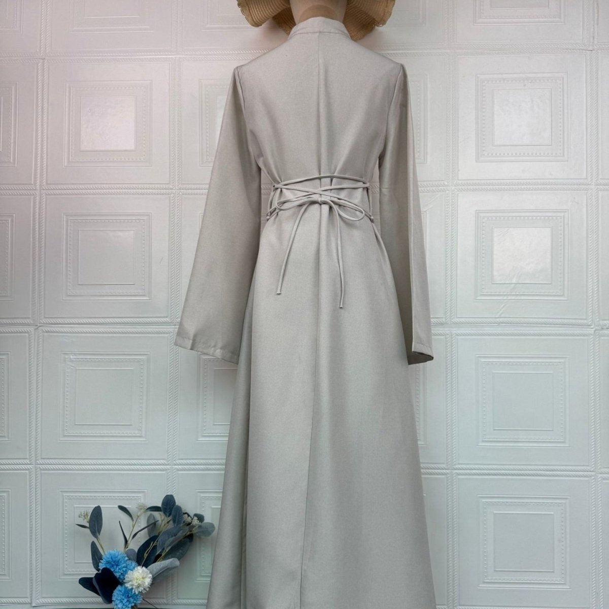 Chinese Frog Button Stand Collar Top & Wide-Leg Maxi Skirt Co-ord Set(MS483) - Mariam's Collection