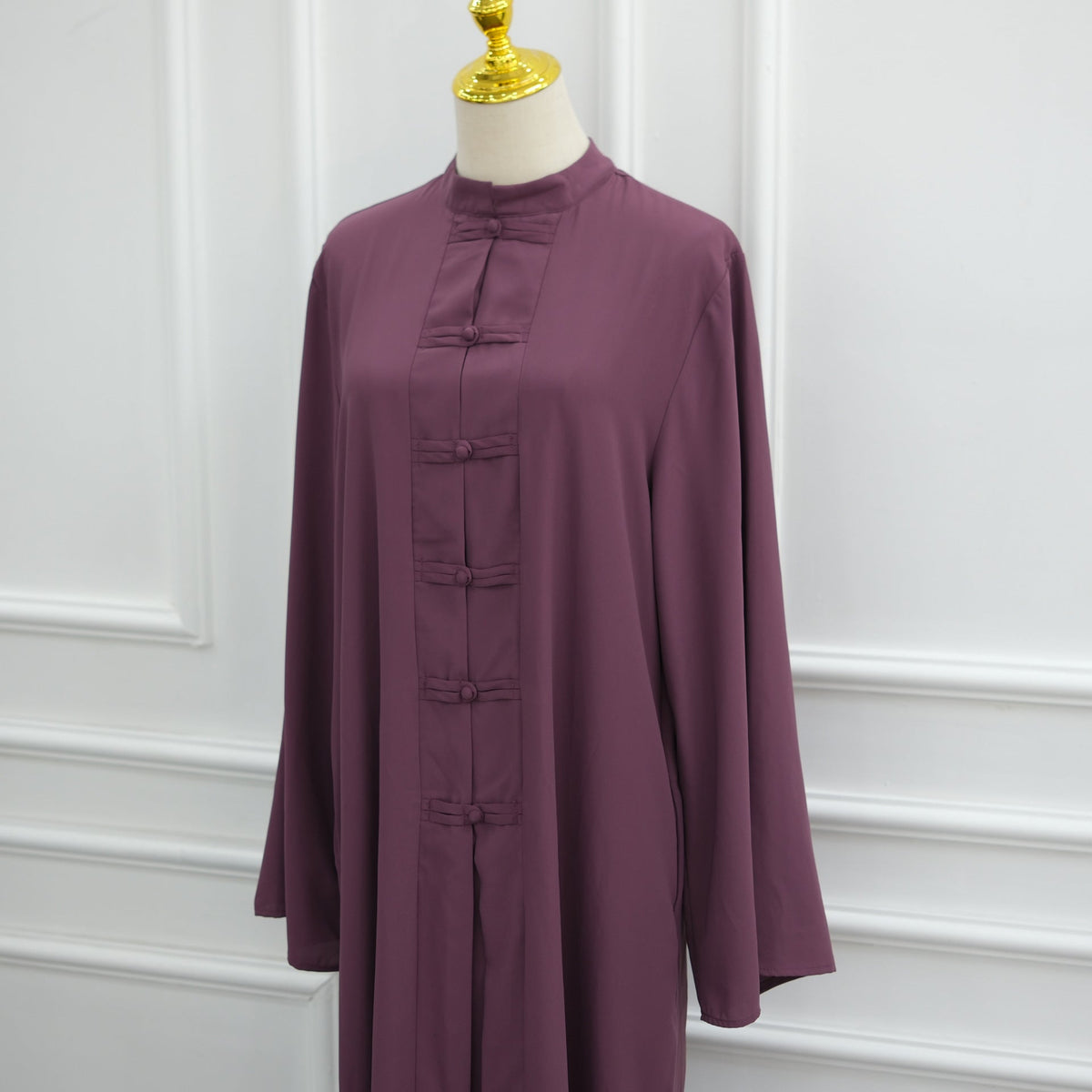 Chinese-Inspired Nida Modest Maxi Dress(MA469) - Mariam's Collection