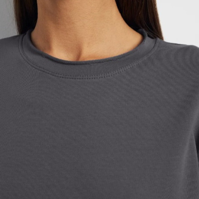 Classic Cotton Pullover Maxi Dress | Round Neck Long Sleeve Solid Color Dress(MA317) - Mariam's Collection