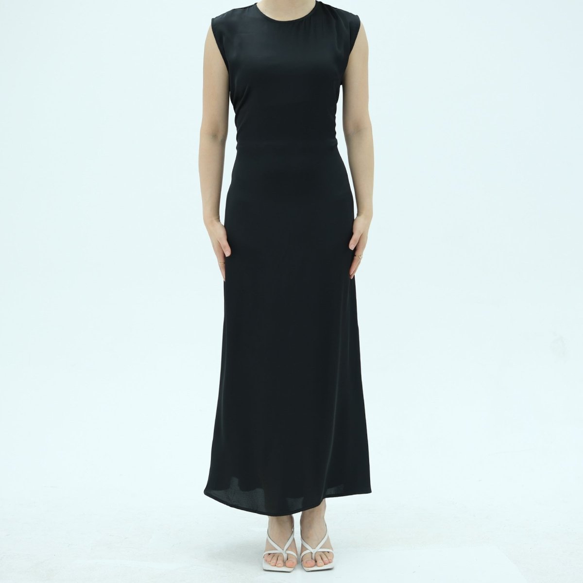 Corset-Back Lace-Up Sleeveless Maxi Dress(MS472) - Mariam's Collection