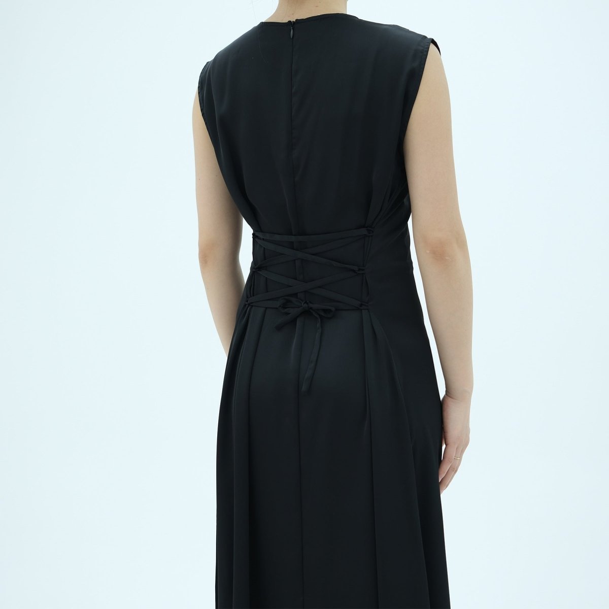 Corset-Back Lace-Up Sleeveless Maxi Dress(MS472) - Mariam's Collection