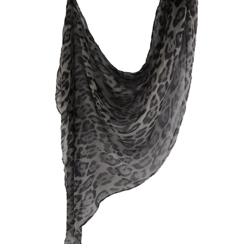 Cotton Linen Print Floral & Leopard Pattern Hijab Scarf(MH151) - Mariam's Collection