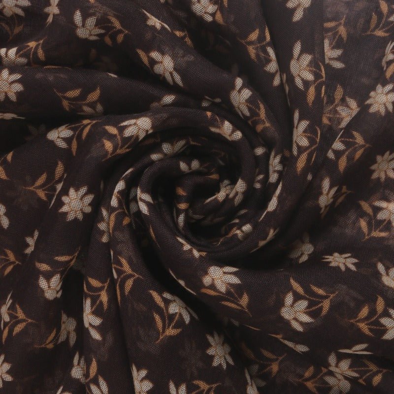 Cotton Linen Print Floral & Leopard Pattern Hijab Scarf(MH151) - Mariam's Collection