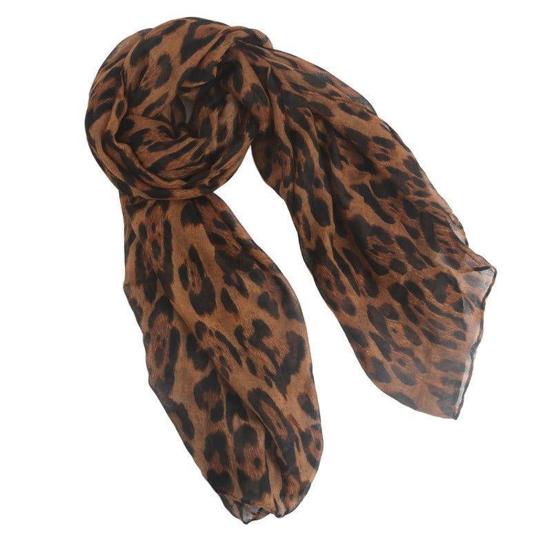 Cotton Linen Print Floral & Leopard Pattern Hijab Scarf(MH151) - Mariam's Collection