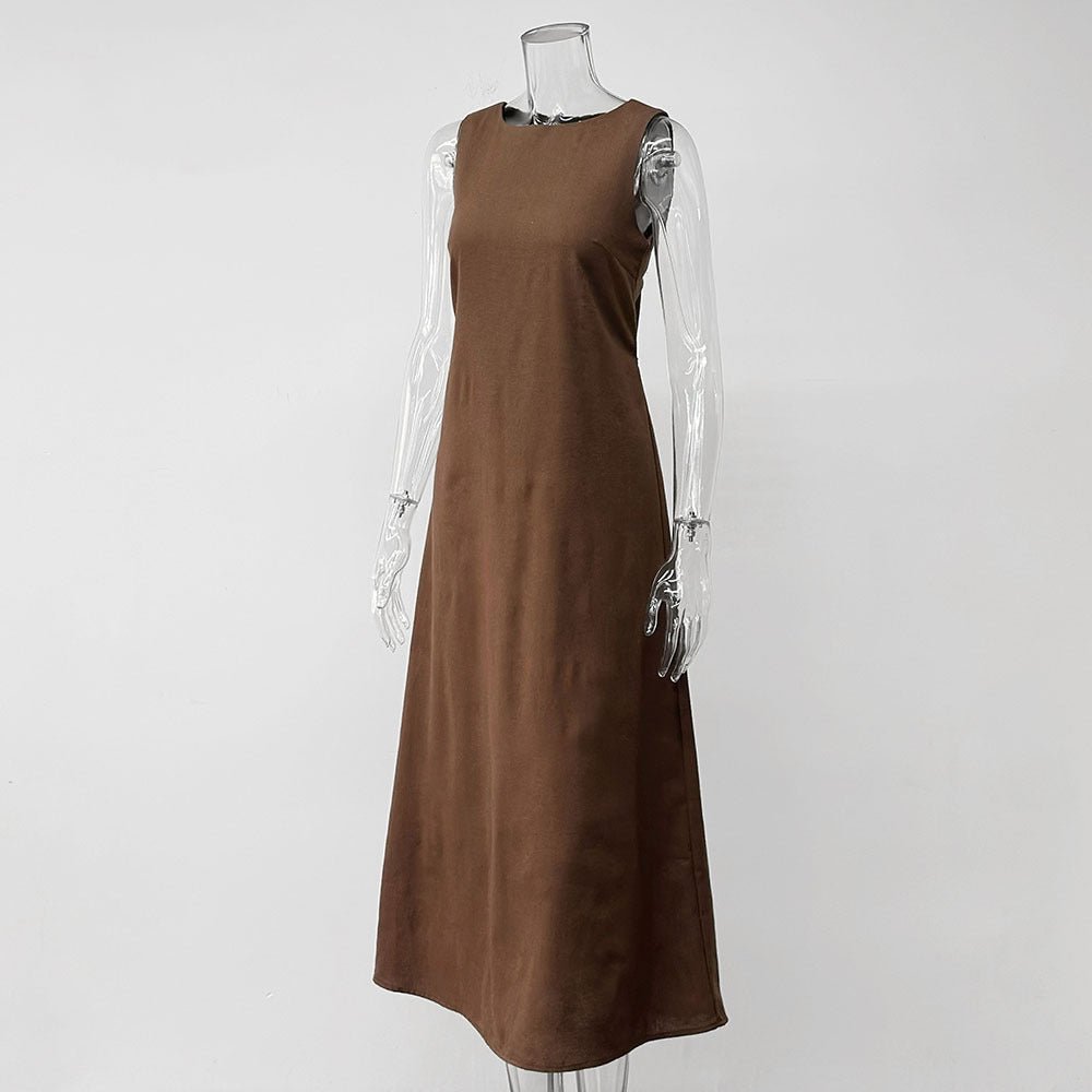 Cotton Sleeveless Midi Dress(MS500) - Mariam's Collection