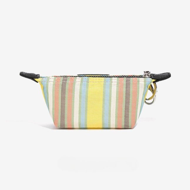Cream Style Striped Mini Coin Purse & Keychain Pouch(MAC436) - Mariam's Collection