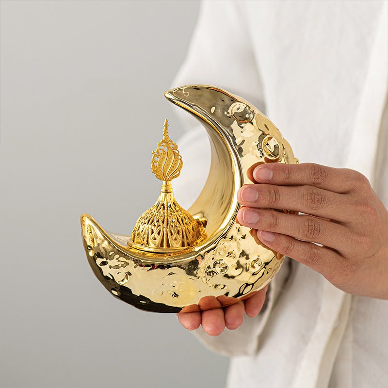 Crescent Ceramic Desktop Incense Burner (MAC400) - Mariam's Collection