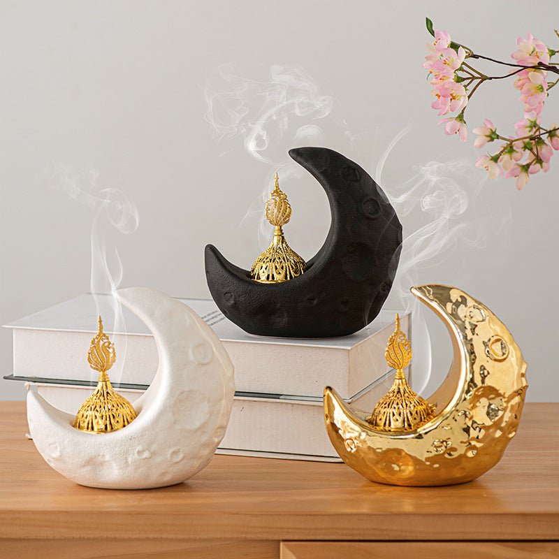 Crescent Ceramic Desktop Incense Burner (MAC400) - Mariam's Collection