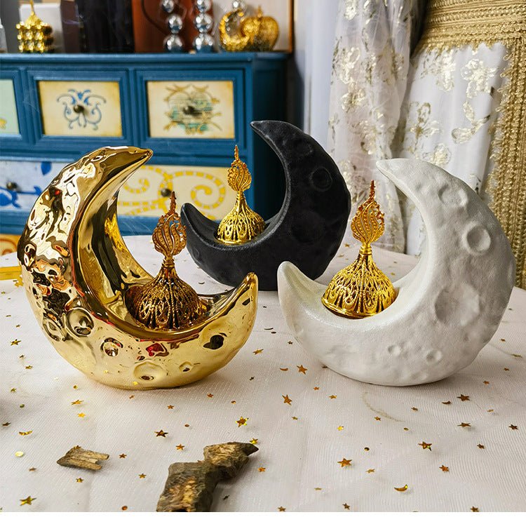 Crescent Ceramic Desktop Incense Burner (MAC400) - Mariam's Collection