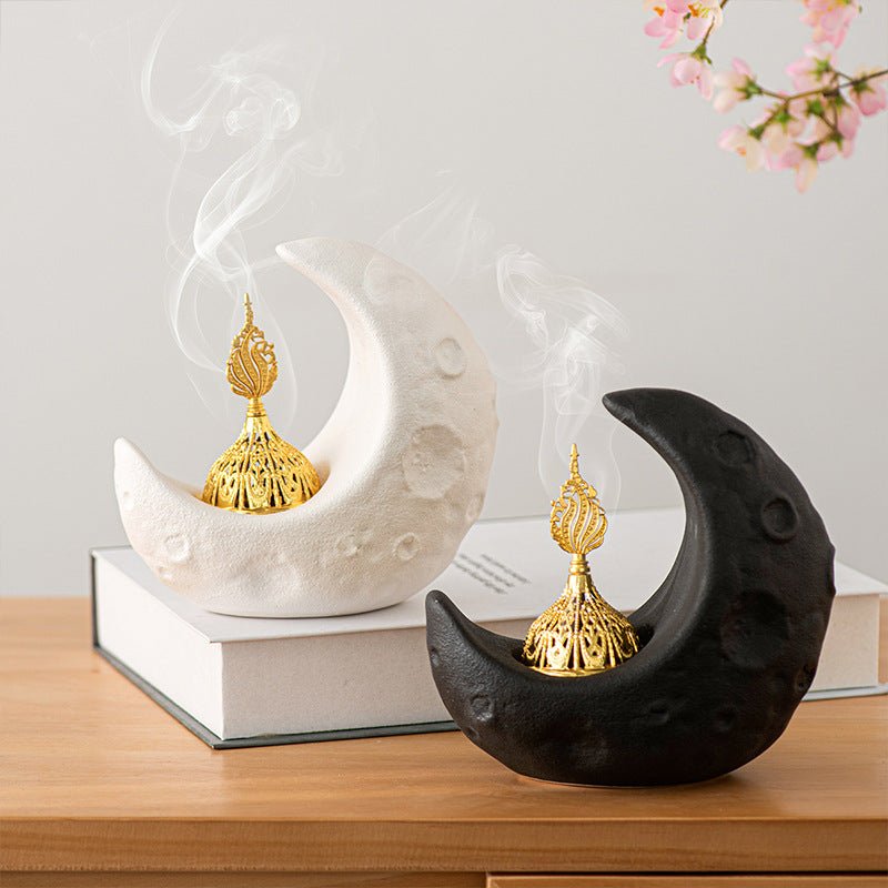 Crescent Ceramic Desktop Incense Burner (MAC400) - Mariam's Collection