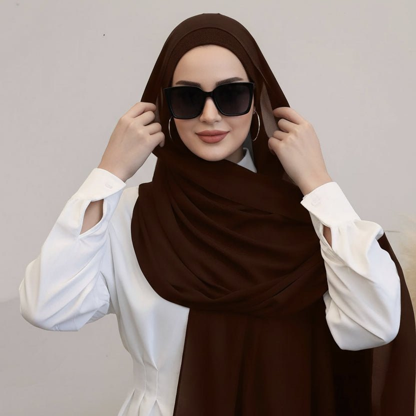Crinkle Chiffon Hijab Set(MH210) - Mariam's Collection