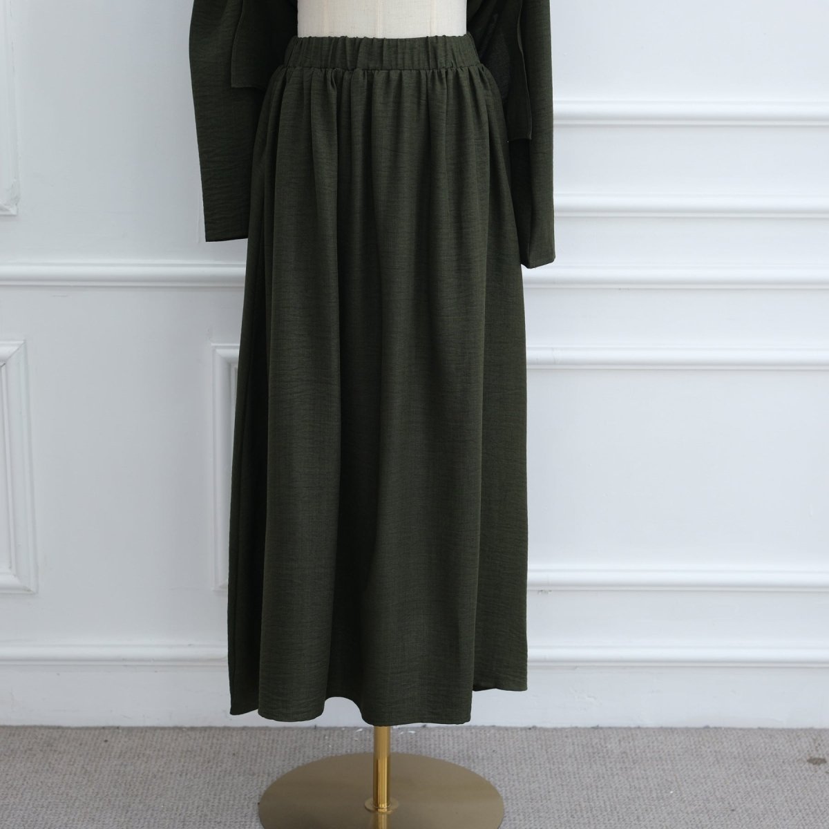 Cross-Wrap Waist Top & A-Line Maxi Skirt Set(MS475) - Mariam's Collection