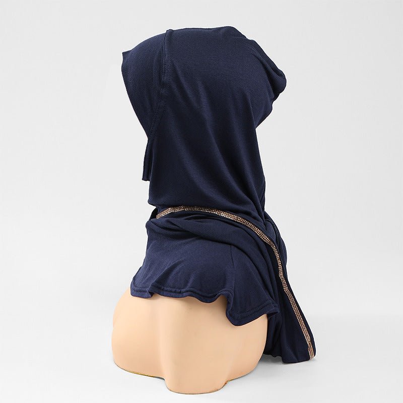 Crystal Trim Instant Hijab Cap(MH256) - Mariam's Collection