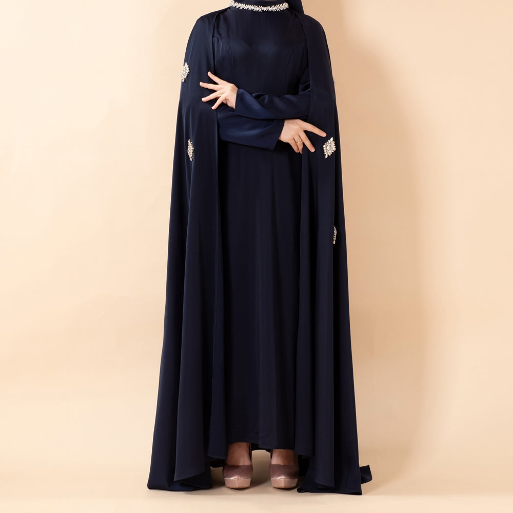 Luxury Satin Royal Cape Abaya(MA326)