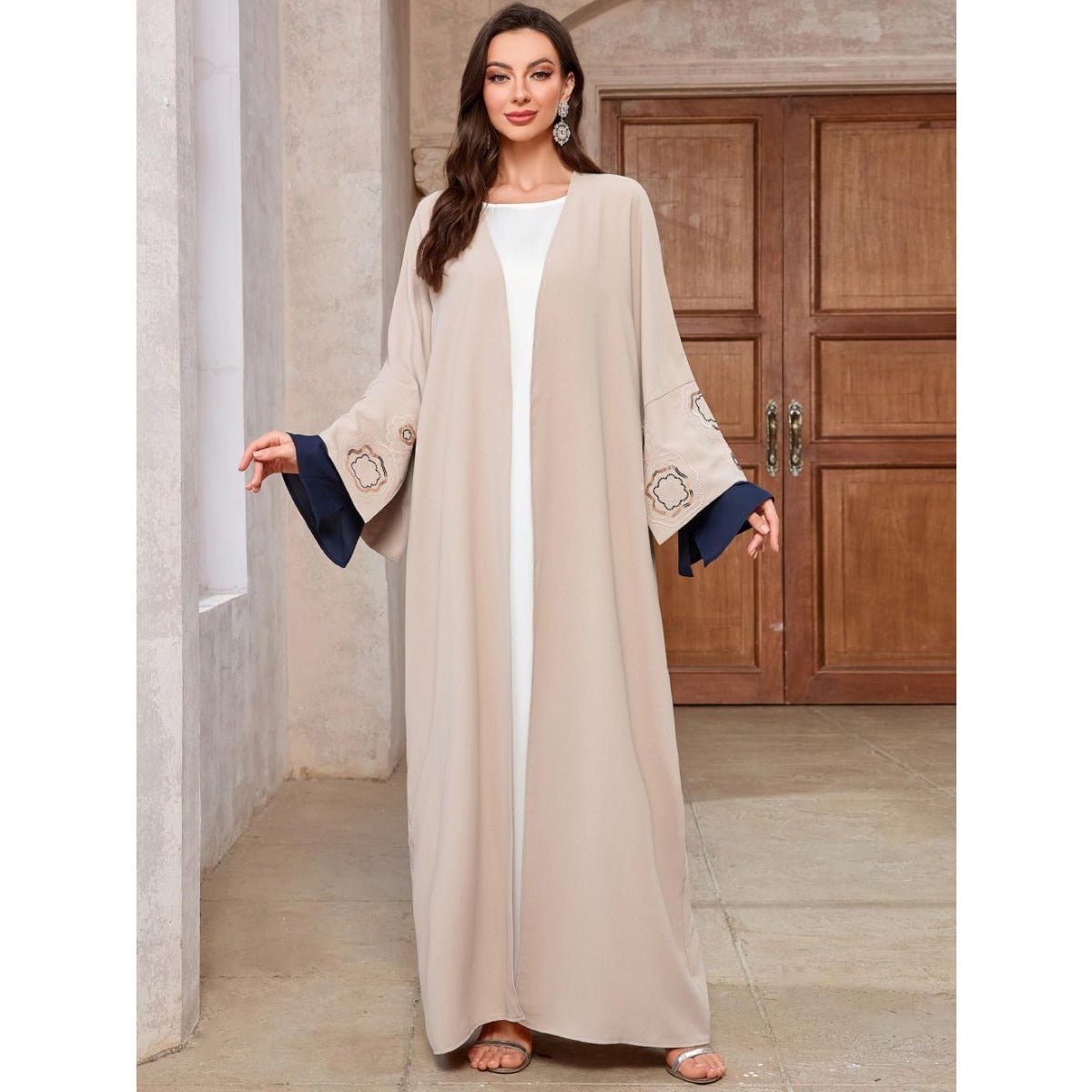 Desert Mirage Cardigan Set | Modest Muslim Luxury Batwing Sleeve Abaya. (MOA182) - Mariam's Collection