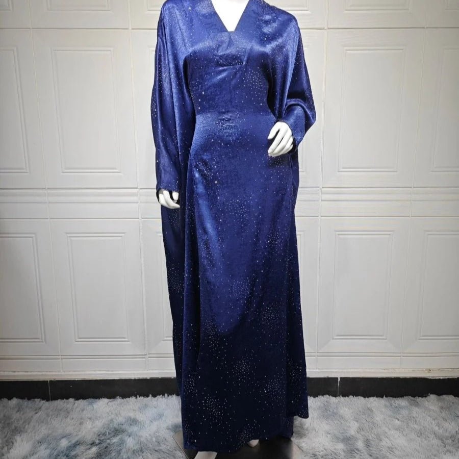 Diamond Embellished Starry Night Abaya | Luxurious Sparkly Maxi Dress (MA287) - Mariam's Collection