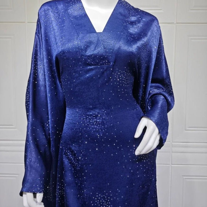 Diamond Embellished Starry Night Abaya | Luxurious Sparkly Maxi Dress (MA287) - Mariam's Collection