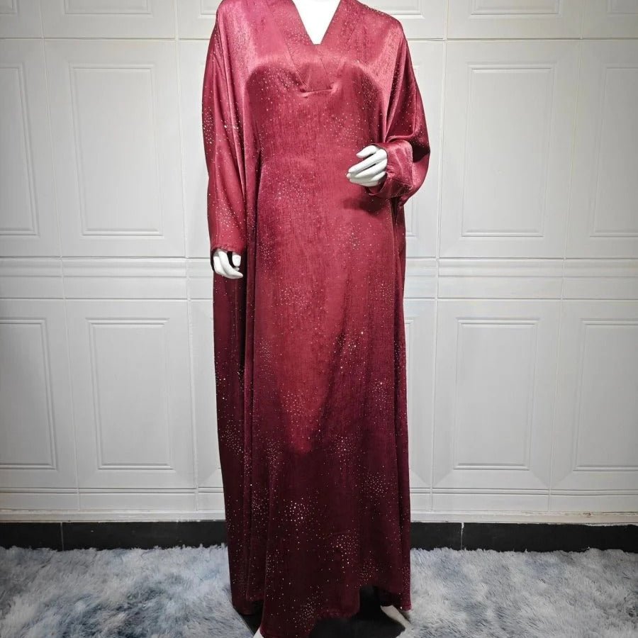 Diamond Embellished Starry Night Abaya | Luxurious Sparkly Maxi Dress (MA287) - Mariam's Collection