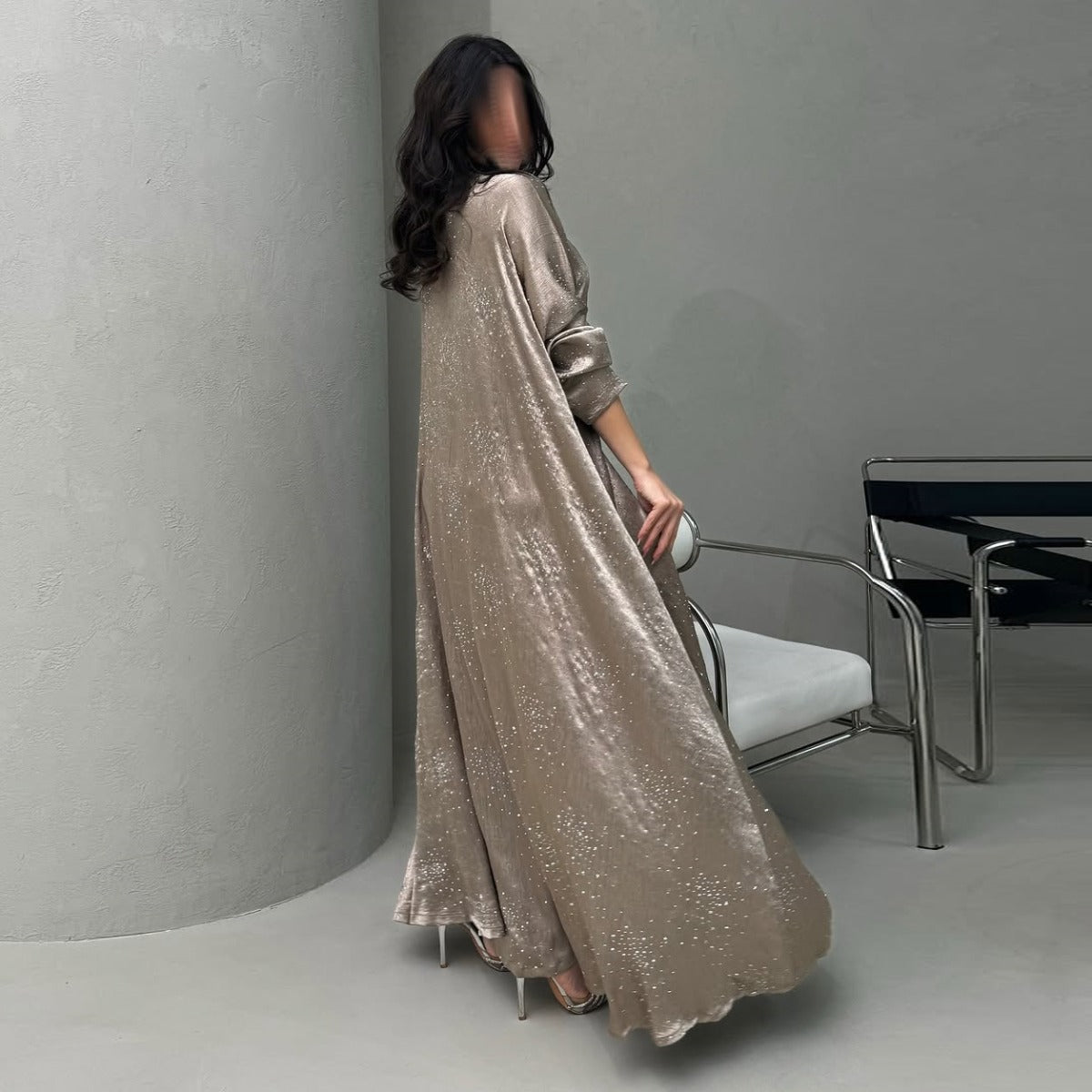 Diamond Embellished Starry Night Abaya | Luxurious Sparkly Maxi Dress (MA287) - Mariam's Collection