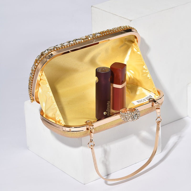 Diamond - Studded Party Clutch Versatile Layered Crystal Evening Bag (MAC283) - Mariam's Collection