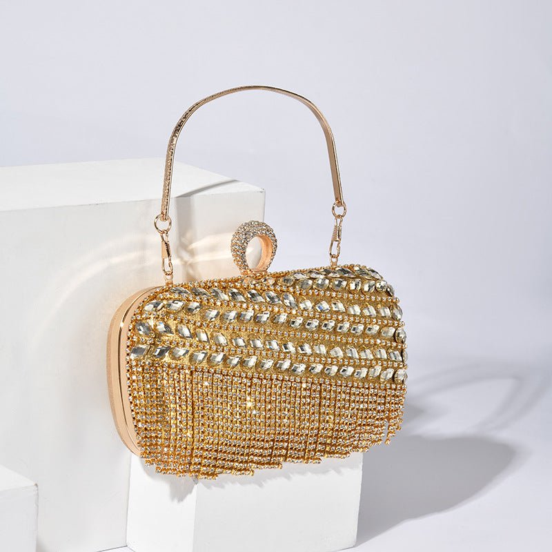 Diamond - Studded Party Clutch Versatile Layered Crystal Evening Bag (MAC283) - Mariam's Collection