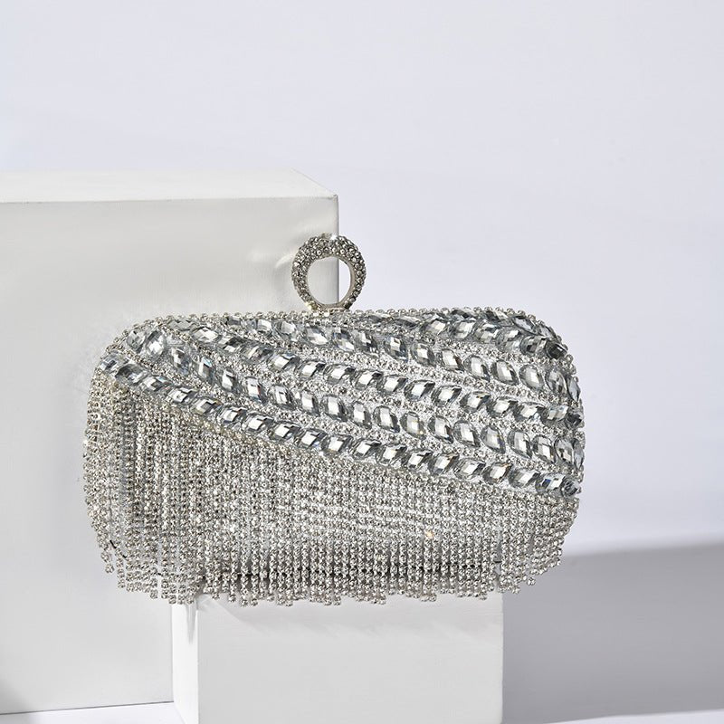 Diamond - Studded Party Clutch Versatile Layered Crystal Evening Bag (MAC283) - Mariam's Collection