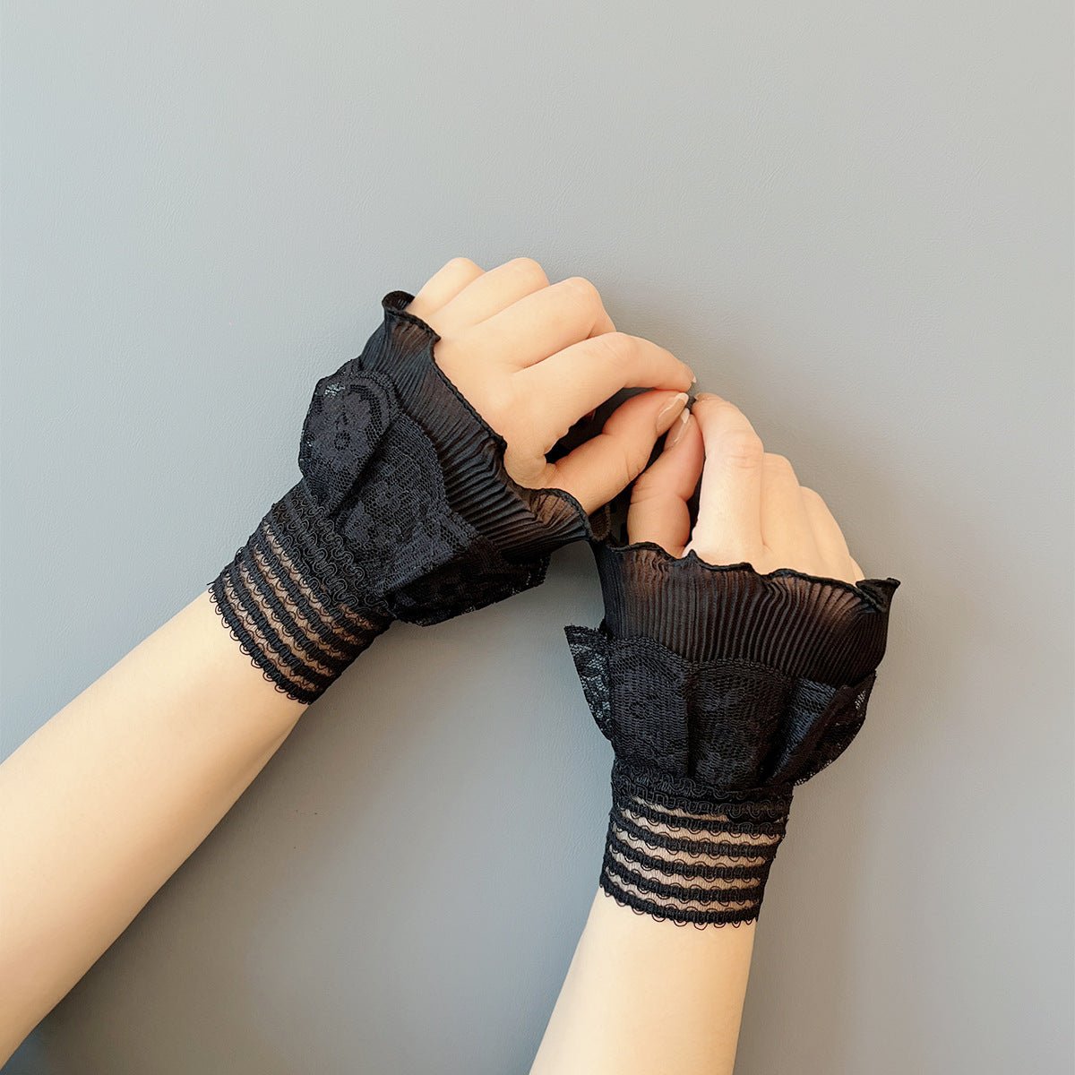 Double Layer Lace Ruffle Cuff Sleeves(MAC421) - Mariam's Collection