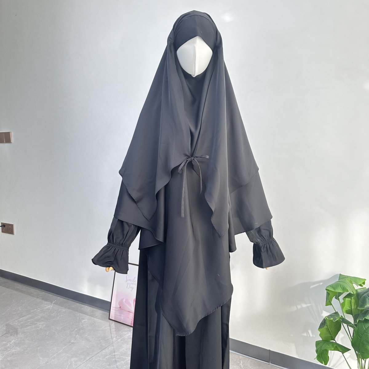 Double Layer Tie - Front Khimar(MK033) - Mariam's Collection