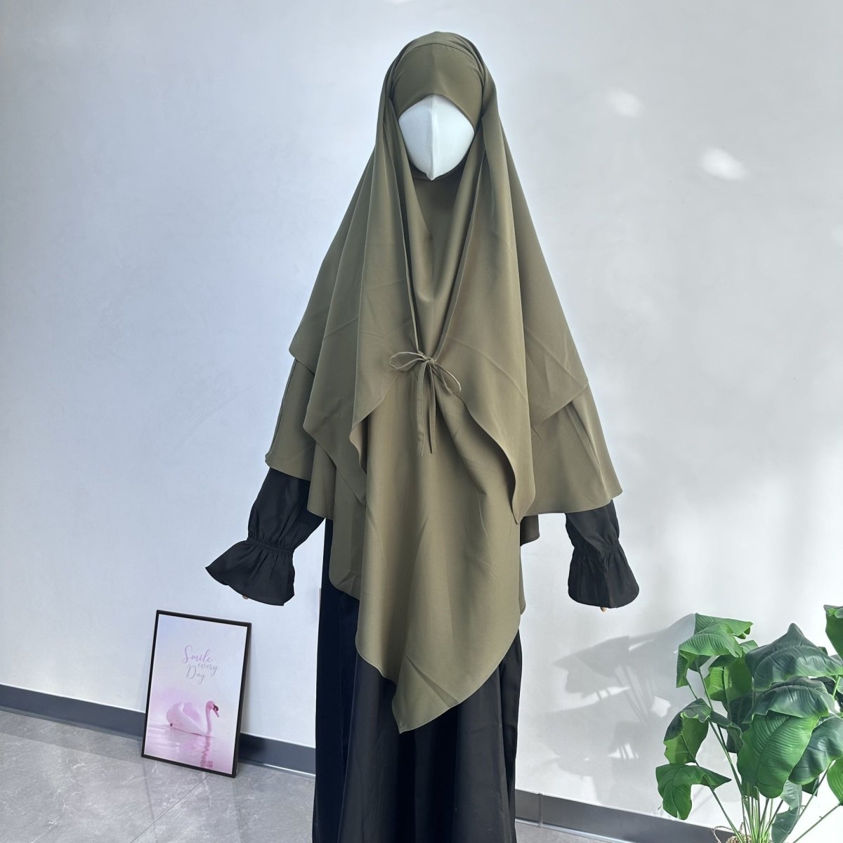 Double Layer Tie - Front Khimar(MK033) - Mariam's Collection