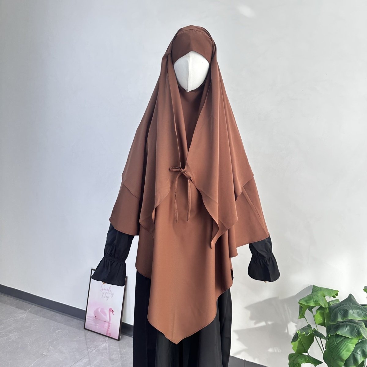 Double Layer Tie - Front Khimar(MK033) - Mariam's Collection