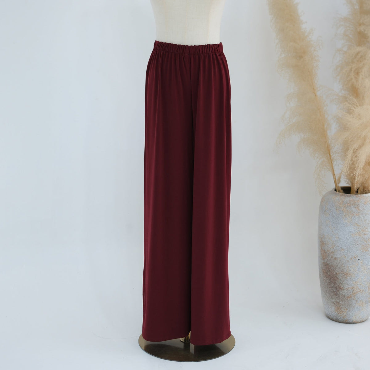 Draped Cape Top & Wide-Leg Trousers Set | Elegant Stretch Two-Piece Outfit(MS586) - Mariam's Collection