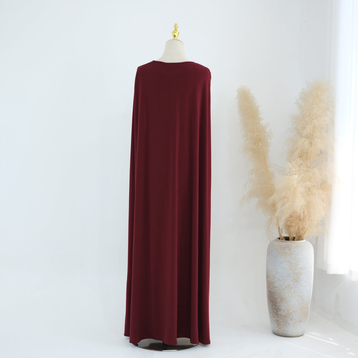 Draped Cape Top & Wide-Leg Trousers Set | Elegant Stretch Two-Piece Outfit(MS586) - Mariam's Collection