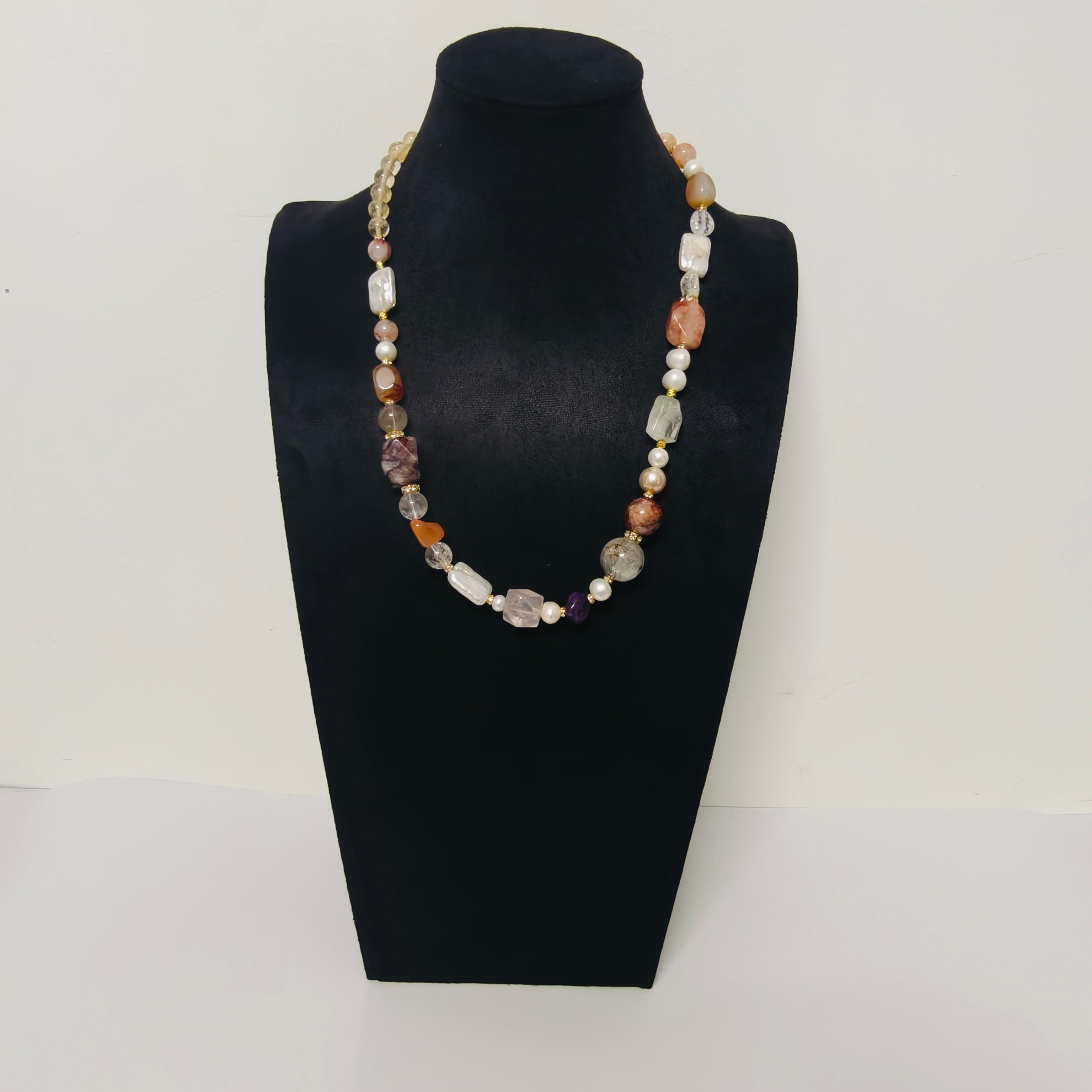 Handmade Premium Crystal Necklace | Artisan Woven Jewelry with Alloy Accents | Elegant Sparkling Statement Necklace for Women (MAC345)