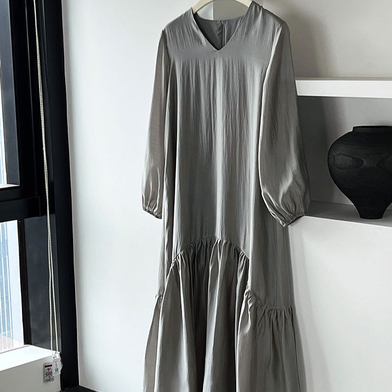 French-Inspired Ruffle Hem Maxi Dress(MS549)