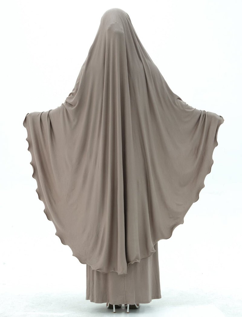 Earthy Tone Modest Abaya Set Simple Solid Color Long Dress & Matching Headscarf Hijab Jilbab. (MJ020) - Mariam's Collection