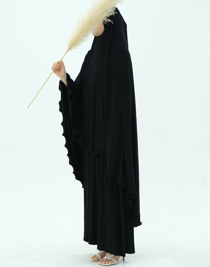 Earthy Tone Modest Abaya Set Simple Solid Color Long Dress & Matching Headscarf Hijab Jilbab. (MJ020) - Mariam's Collection