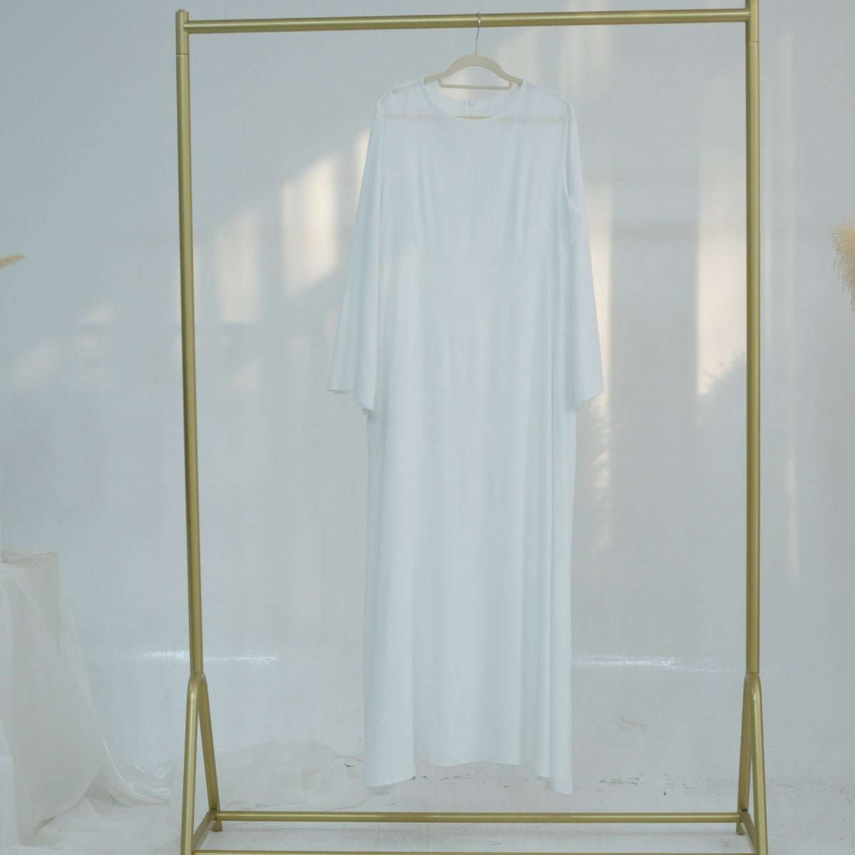 Eco - Friendly Hemp Bamboo Flared Sleeve Dress - Modest Solid Color Maxi(MA286) - Mariam's Collection