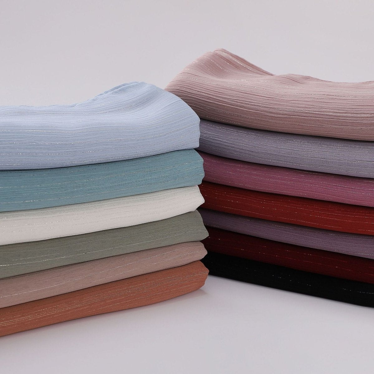 Effortless Grace Scarf Silver Crinkle Chiffon Hijab (MH153) - Mariam's Collection