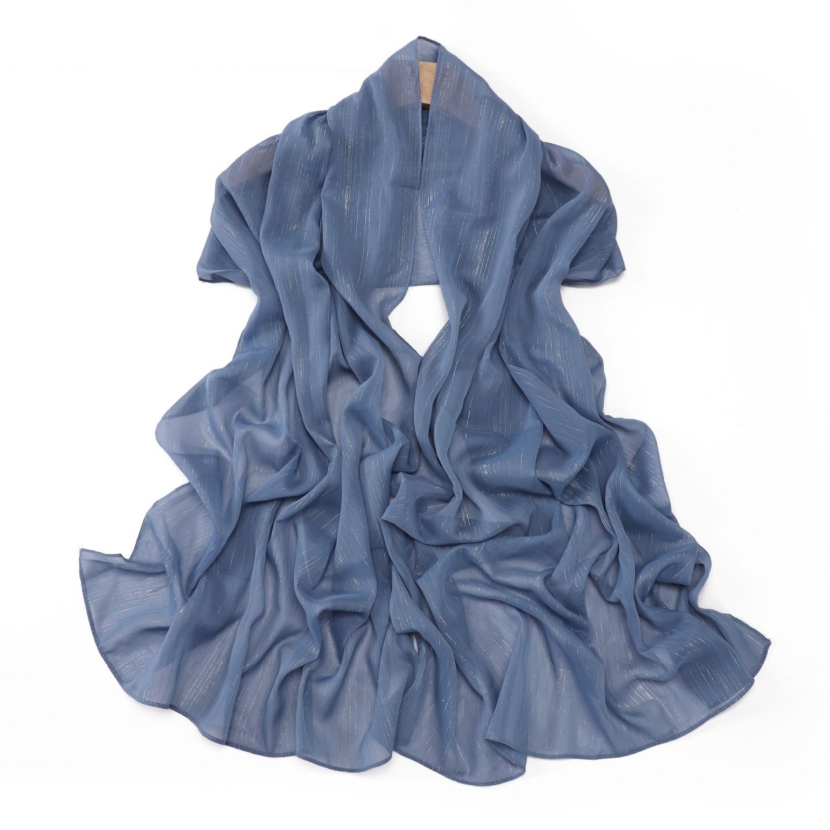 Effortless Grace Scarf Silver Crinkle Chiffon Hijab (MH153) - Mariam's Collection