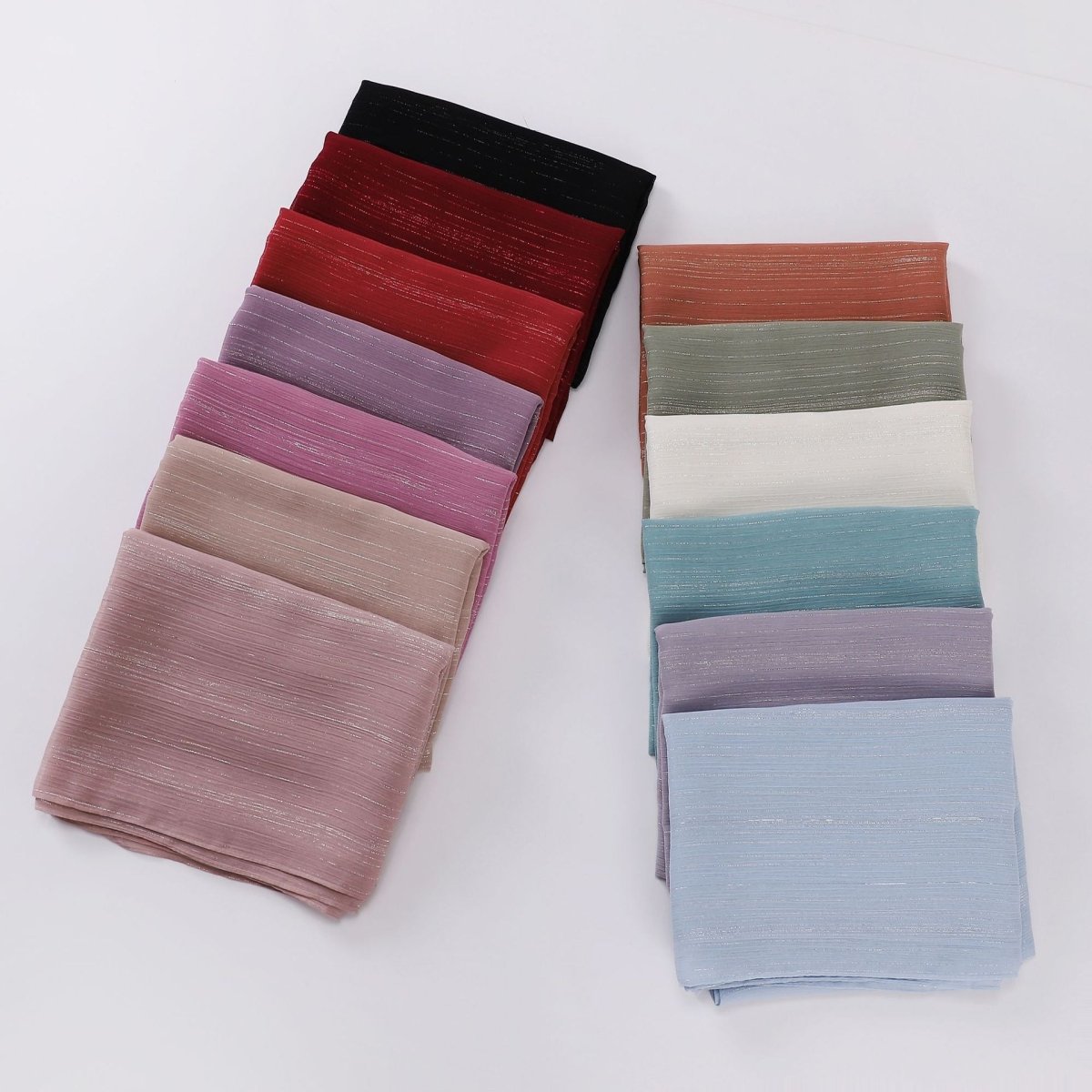 Effortless Grace Scarf Silver Crinkle Chiffon Hijab (MH153) - Mariam's Collection