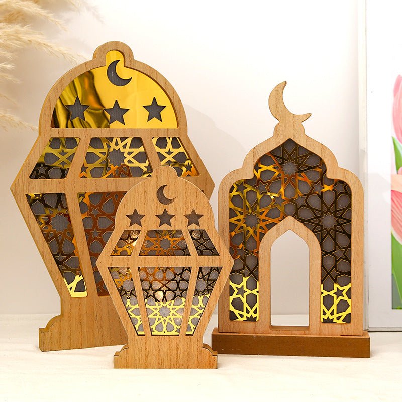 Eid Wooden LED Decorative Desktop Ornaments (MAC395) - Mariam's Collection