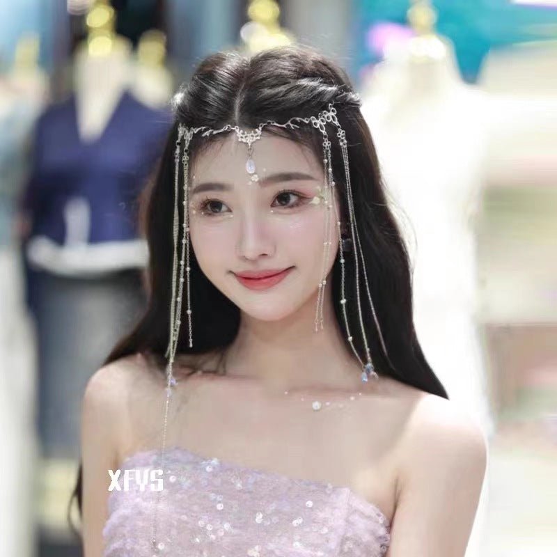 Elegance Crystal Teardrop Hair Jewelry Forehead Accent (MAC335) - Mariam's Collection