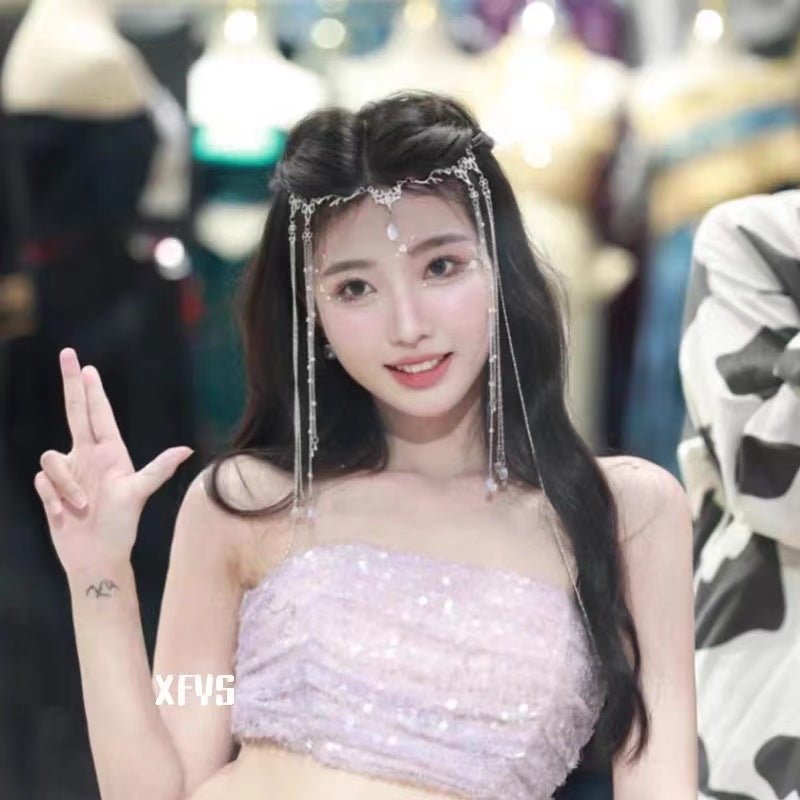 Elegance Crystal Teardrop Hair Jewelry Forehead Accent (MAC335) - Mariam's Collection