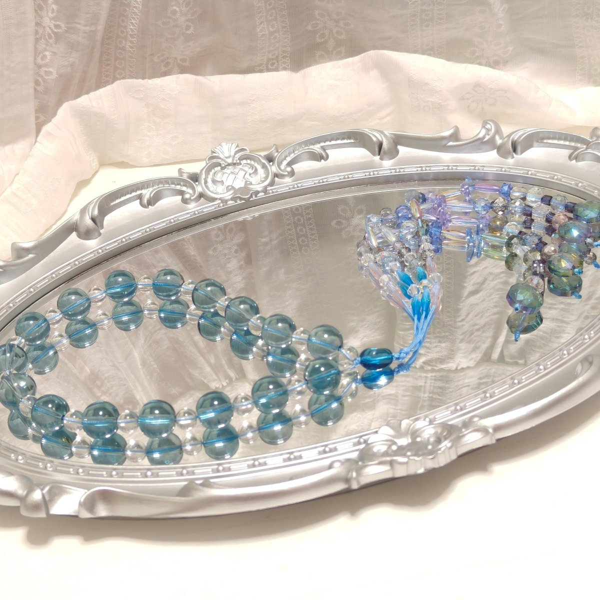 Elegance Islamic Gift Muslim Glass Tasbeeh with Beaded Tassel (MR082) - Mariam's Collection