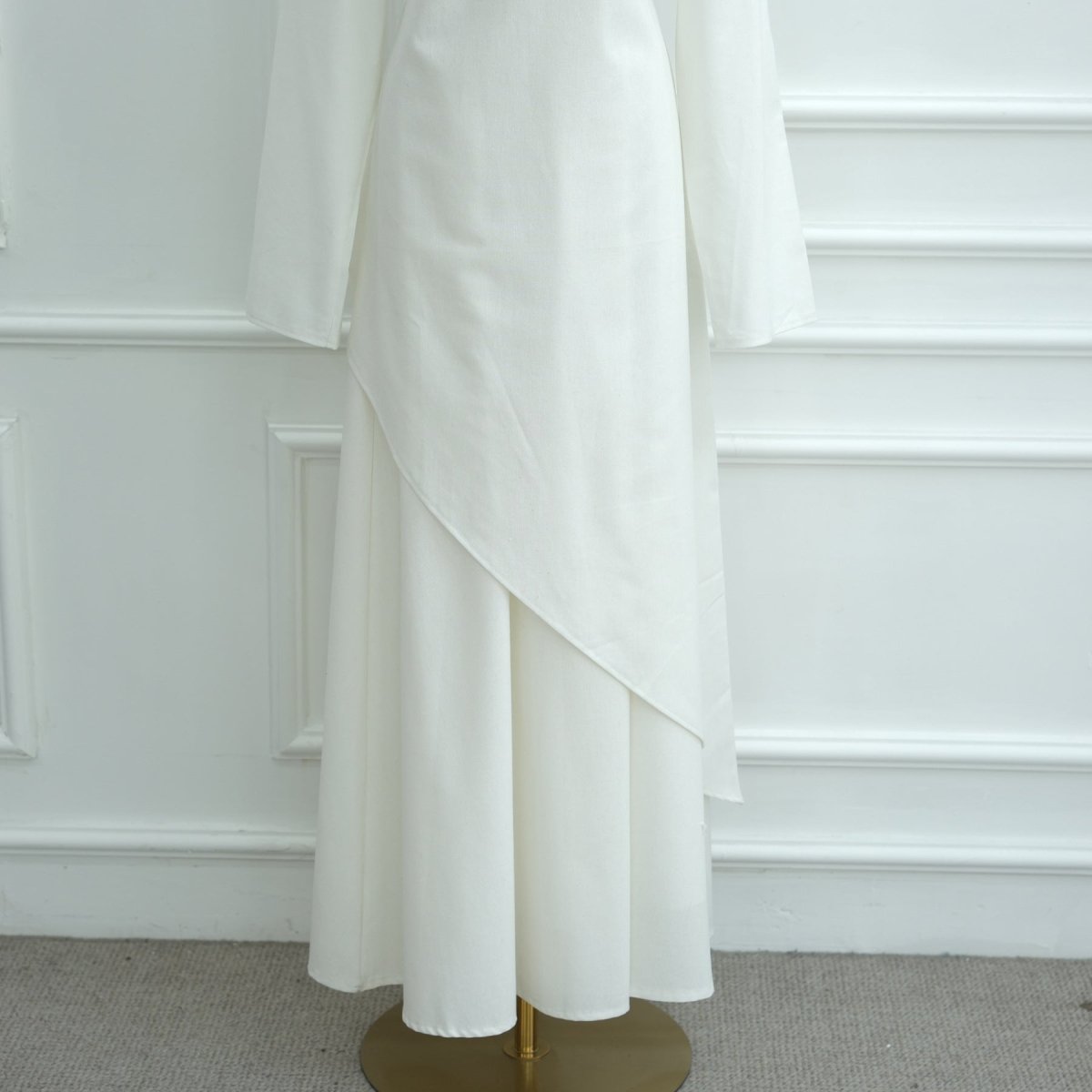 Elegant Asymmetric Top & Maxi Skirt Set | Cotton Linen Two - Piece Outfit(MS184) - Mariam's Collection