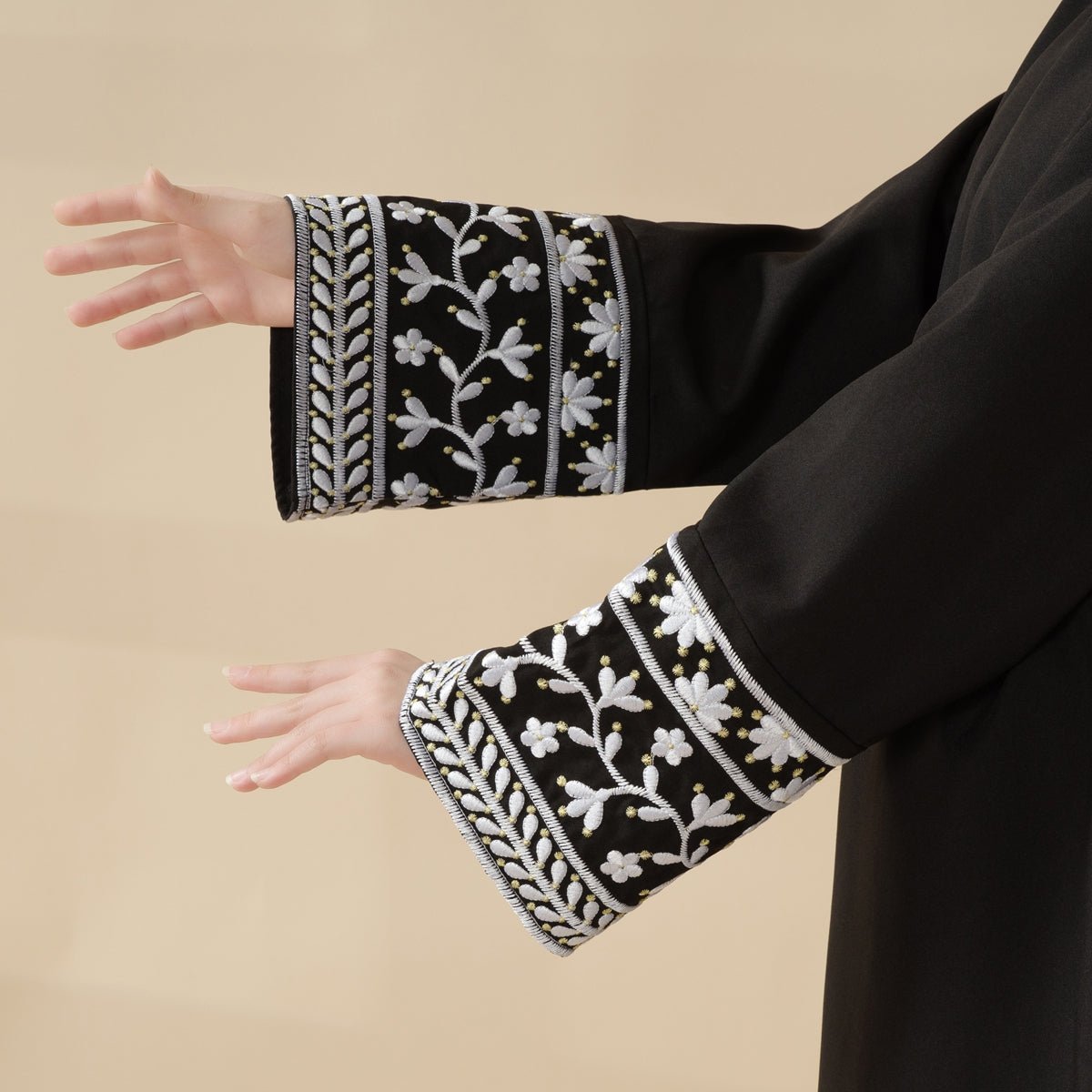 Elegant Cocoon - Cut Pullover Dress 2 - Piece Set Embroidered Abaya (MA145) - Mariam's Collection